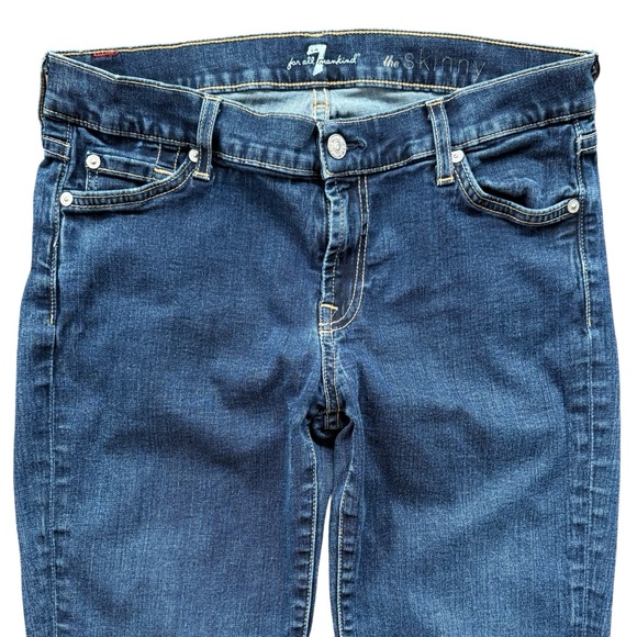 7 For All Mankind Women’s Dark Blue The Skinny Jeans Size 30 - Picture 3 of 10